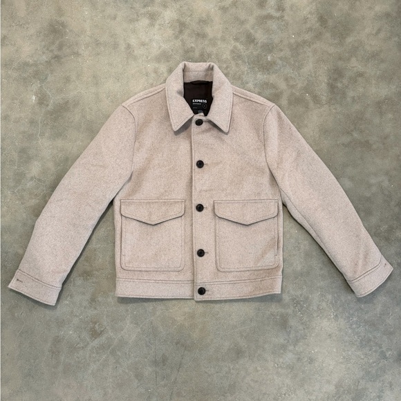 Express Tan Wool-Blend Trucker Jacket - Picture 5 of 12
